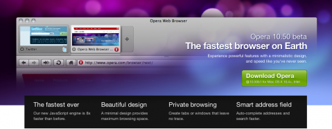 La versión beta de Opera 10.5 ya está disponible para Mac OS X