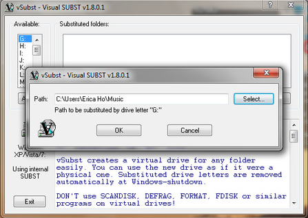 vSubst, o cómo convertir cualquier carpeta en una unidad virtual