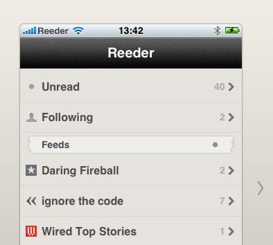 Reeder, el Google Reader de iPhone