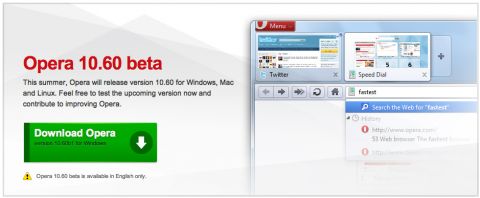Lanzado Opera 10.60 Beta, para todas las plataformas