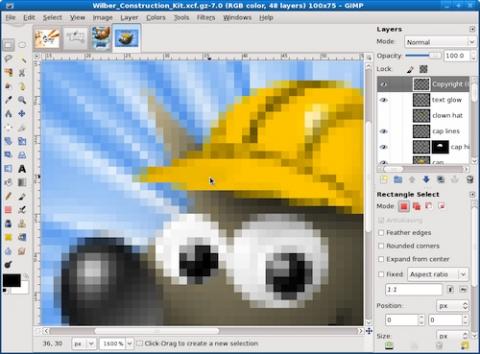 GIMP 2.7.1 viene en ventana única