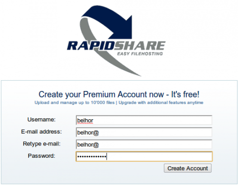 RapidShare está regalando cuentas premium