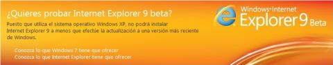 Internet Explorer 9 ya esta disponible excepto para XP