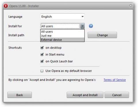 Opera 11 se podrá instalar como aplicación portátil