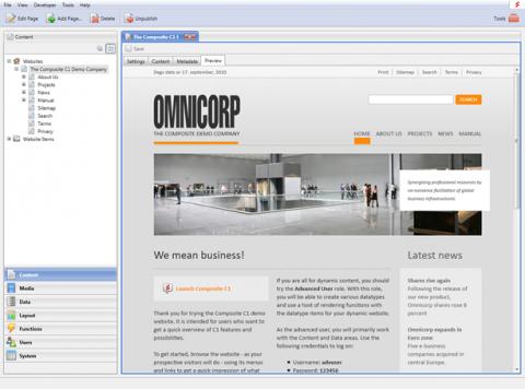 Composite, sistema de gestión de contenidos basado en ASP.NET