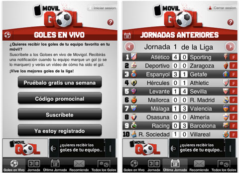 MovilGol, todos los goles de la Liga en tu teléfono móvil