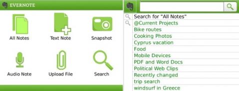 Actualizado Evernote para BlackBerry