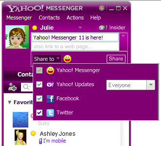 Disfruta de una mejor integración social con Yahoo! Messenger 11