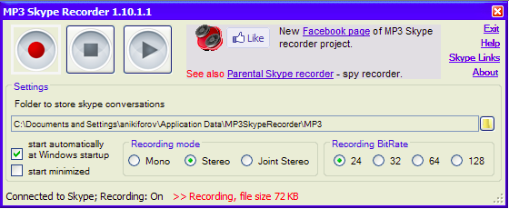 Graba conversaciones de Skype con MP3 Skype Recorder