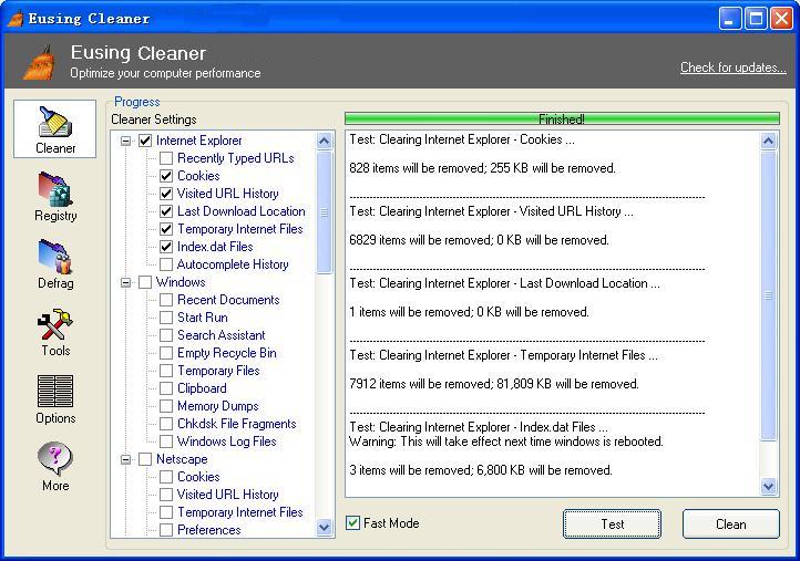 Eusing Cleaner, o cómo mantener Windows libre de archivos basura