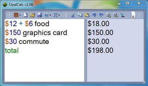 OpalCalc, calculadora basada en texto que pretende reemplazar la calculadora de Windows