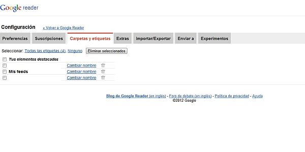 La odisea de crear una carpeta nueva en Google Reader