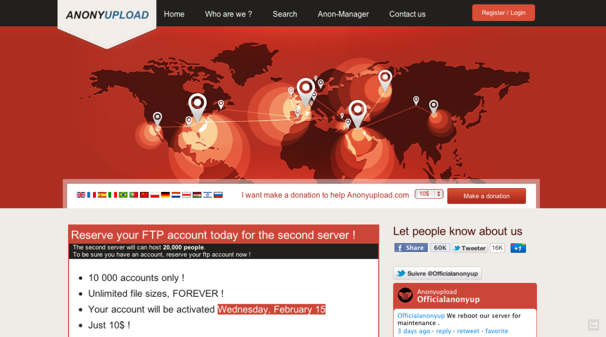 Anonyupload, la nueva alternativa a Megaupload