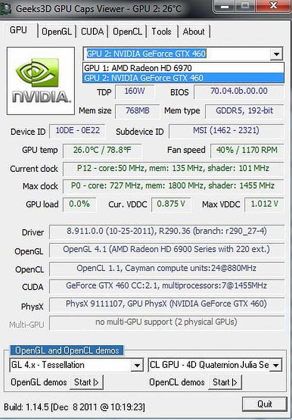 GPU Caps Viewer te ayuda a localizar fallas de hardware de gráficos