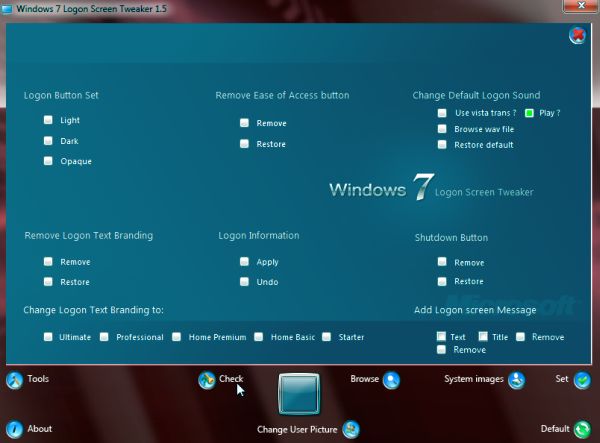 Windows 7 Logon Screen Tweaker 1.5: cambia imagen de inicio de sesión