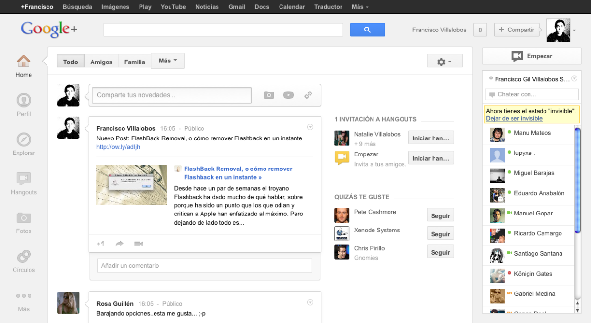 Google+ renueva su interfaz