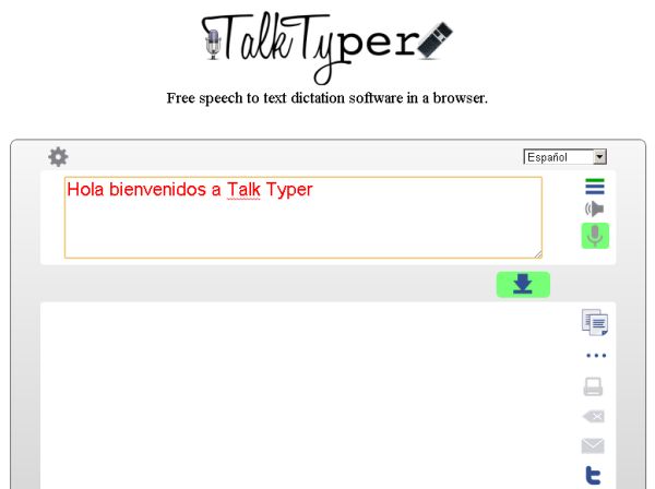 Talk Typer transcribe texto dictado a viva voz