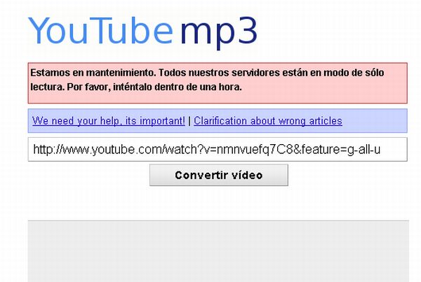 YouTube mp3 bloqueado por Google