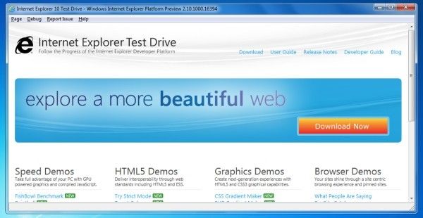 Internet Explorer 10 es 30% más rápido en HTML5 optimizado, de acuerdo a Microsoft