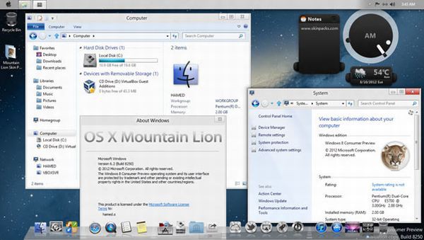 Transforma Windows 8 en Mac OS X Mountain Lion