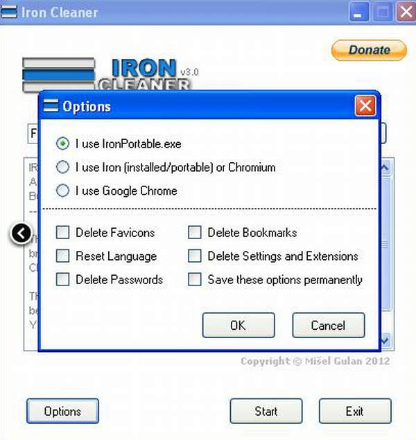 IronCleaner para acelerar Chrome, Chromium o SrWare