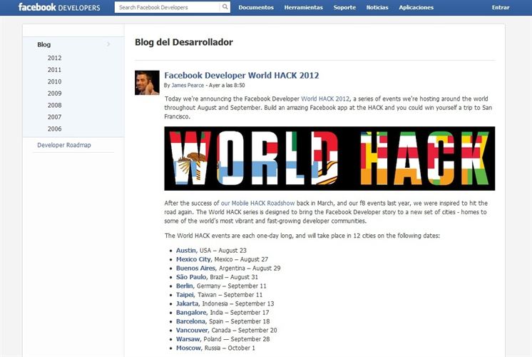 Barcelona será una de las sedes de la Facebook Developers World Hack 2012