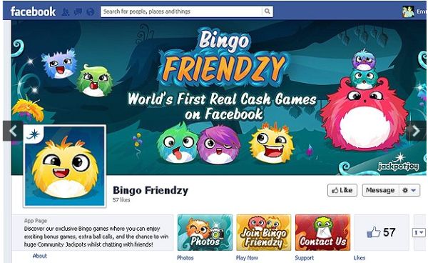 Bingo Friendzy es el primer juego de apuestas con dinero real en Facebook