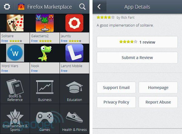 Aparecen las primeras imágenes del Firefox Marketplace, la tienda de aplicaciones de Firefox OS