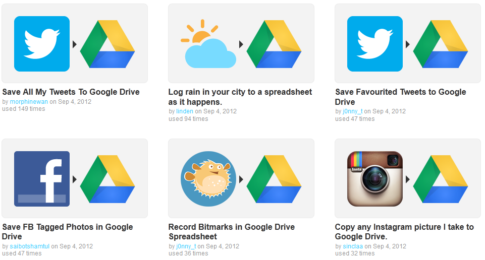 IFTTT ya tiene recetas para trabajar con Google Drive