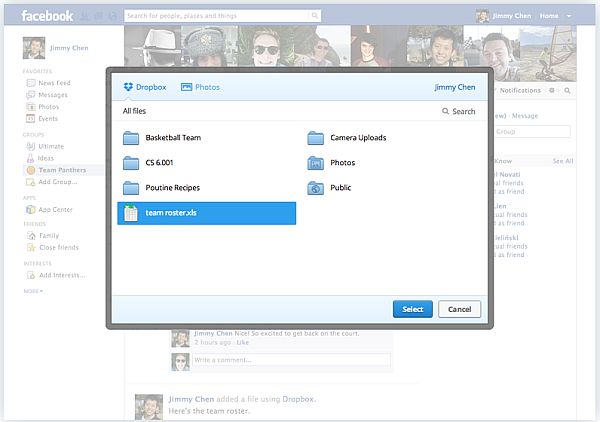 Dropbox permitirá compartir archivos con grupos en Facebook