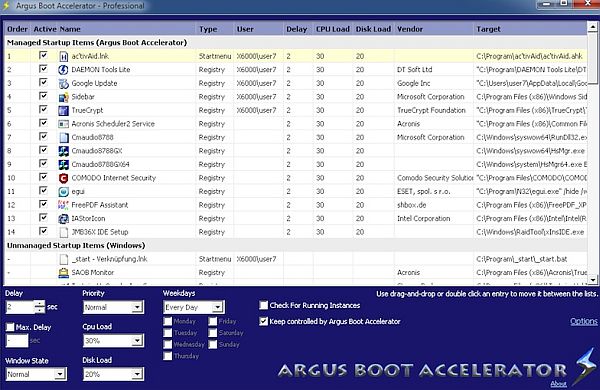 Argus Boot Accelerator: carga los programas de inicio retrasados