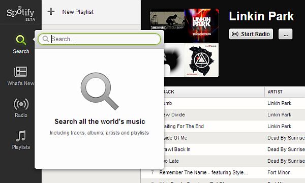 Spotify presenta su reproductor web