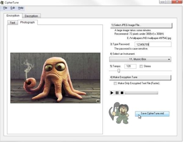 CipherTune encripta mensajes en un midi o una imagen