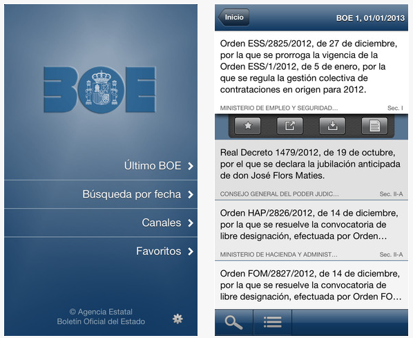 El Boletín Oficial del Estado (BOE) estrena aplicaciones móviles