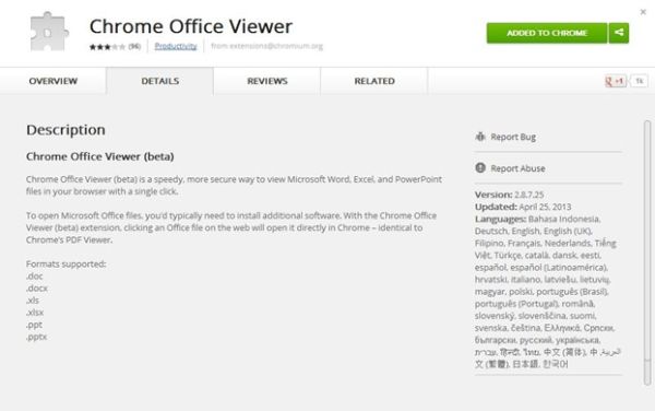 Con Chrome también podrás abrir documentos de Office