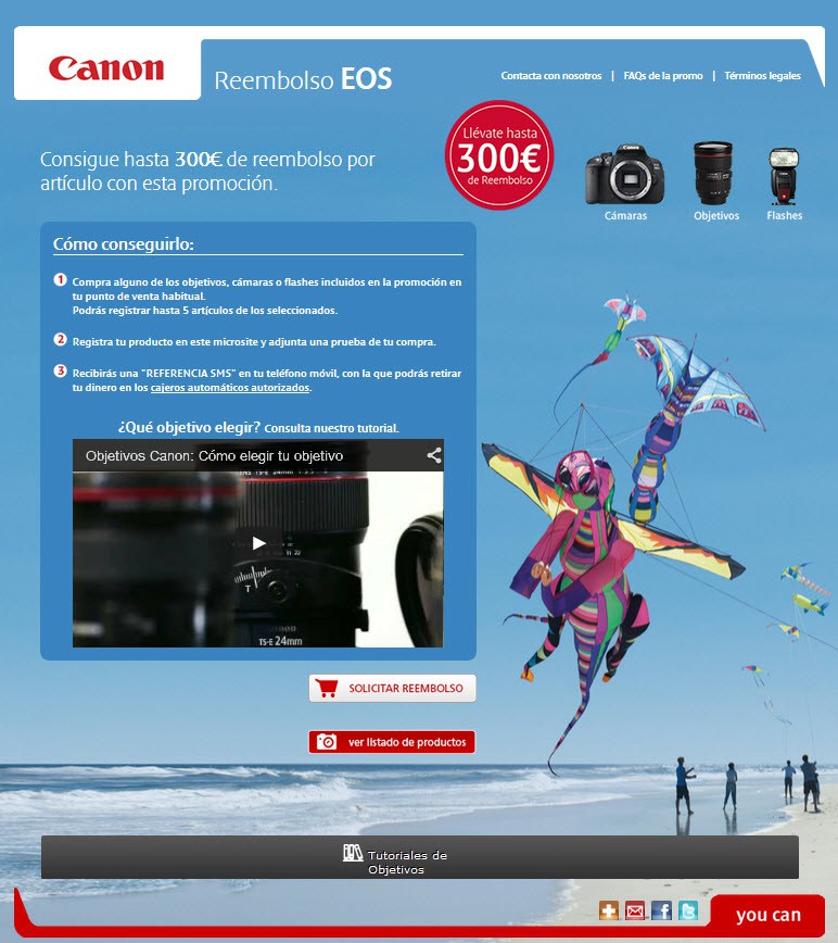 Recupera hasta 300 euros de tus compras con ‘Canon Reembolso EOS’