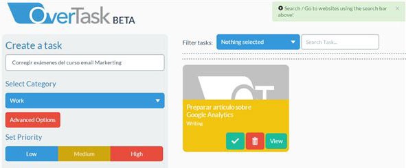 OverTask, organiza todas las pestañas abiertas en Chrome