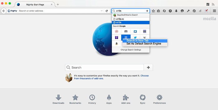 Mozilla hará cambios en la interfaz de búsqueda de Firefox 43