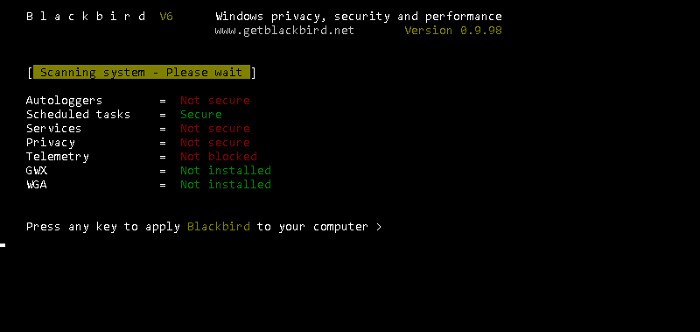 BlackBird, una herramienta para evitar que Windows 10 os espíe