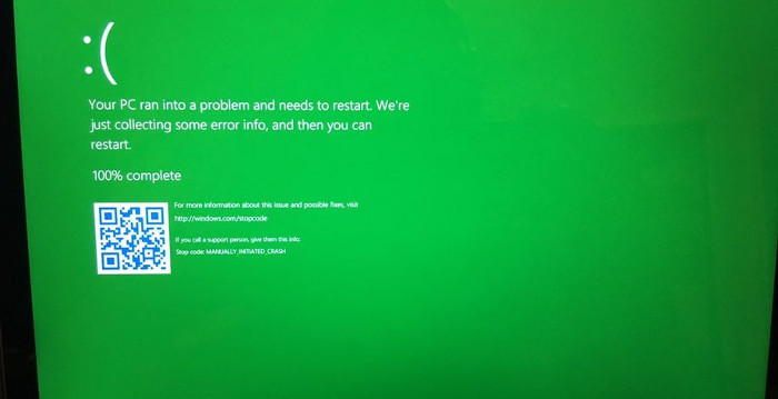 Así es la nueva Pantalla Verde de la Muerte de Windows 10