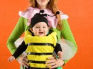 Carnaval: Disfraz casero de abeja para el bebé y de flor para mamá