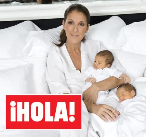 Celine Dion presenta a sus dos bebés milagro