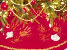 Manualidades de Navidad: Manta (falda) para la base del árbol muy personal