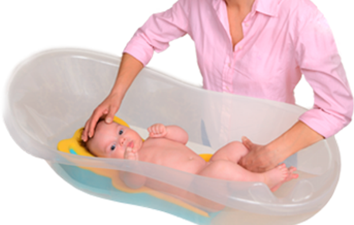 Esponja,  complemento para la seguridad del bebé en la bañera